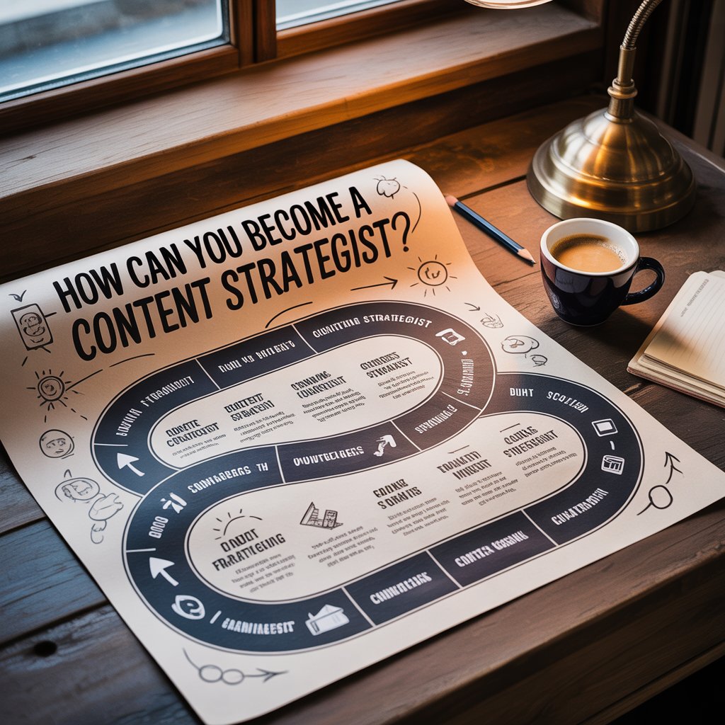 A diagram showing the career path of a content strategist